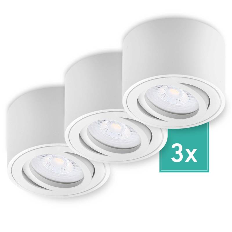 Oktaplex 3er Set Deckenspot Lile S inkl. LED-Module Dimmbar Warmweiß 2700K 230V Aluminium White von Oktaplex lighting