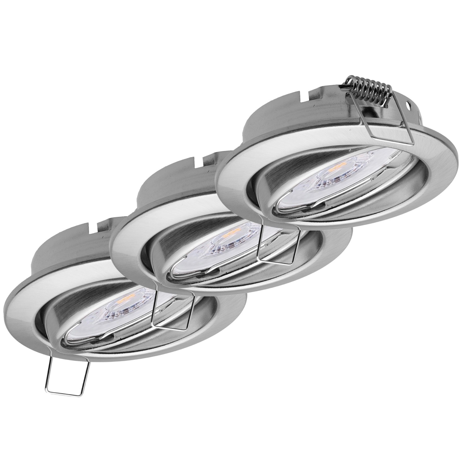 Oktaplex 3er Set Deckenstrahler Dijon inkl. LED Modul 230V Warmweiß 3000K Edelstahl Gebürstet Deckenspot Oktaplex 3er Set Deckenstrahler Dijon inkl. LED Modul 230V Warmweiß 3000K Edelstahl Gebürstet Deckenspot von Oktaplex lighting