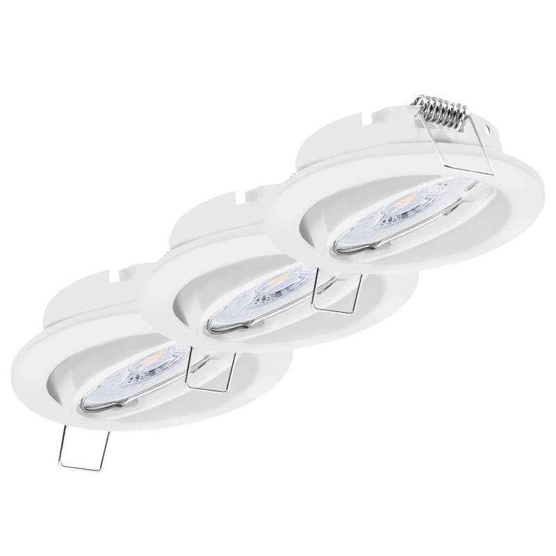 Oktaplex 3er Set Einbauleuchte Dijon inkl. LED Modul 2700K Warmweiß 380lm Deckenstrahler Schwenkbar Weiß von Oktaplex lighting