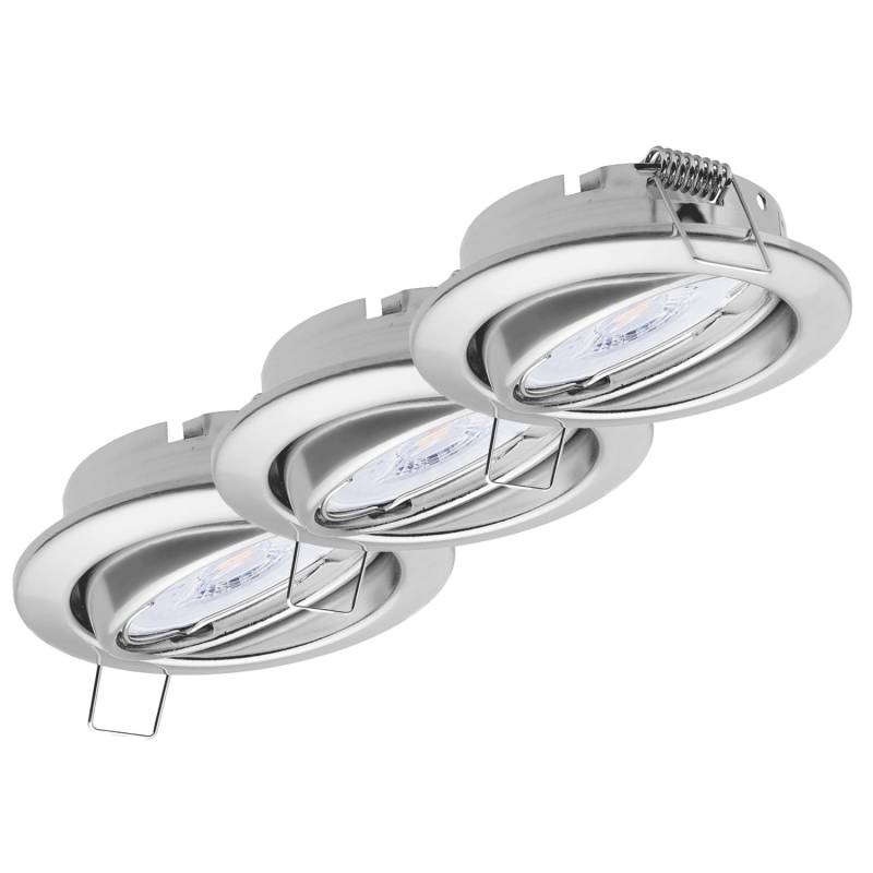 Oktaplex 3er Set Einbauleuchte Dijon inkl. LED Modul Warmweiß 2700K 4,8W Chrom 380lm Deckenspot Schwenkbar von Oktaplex lighting
