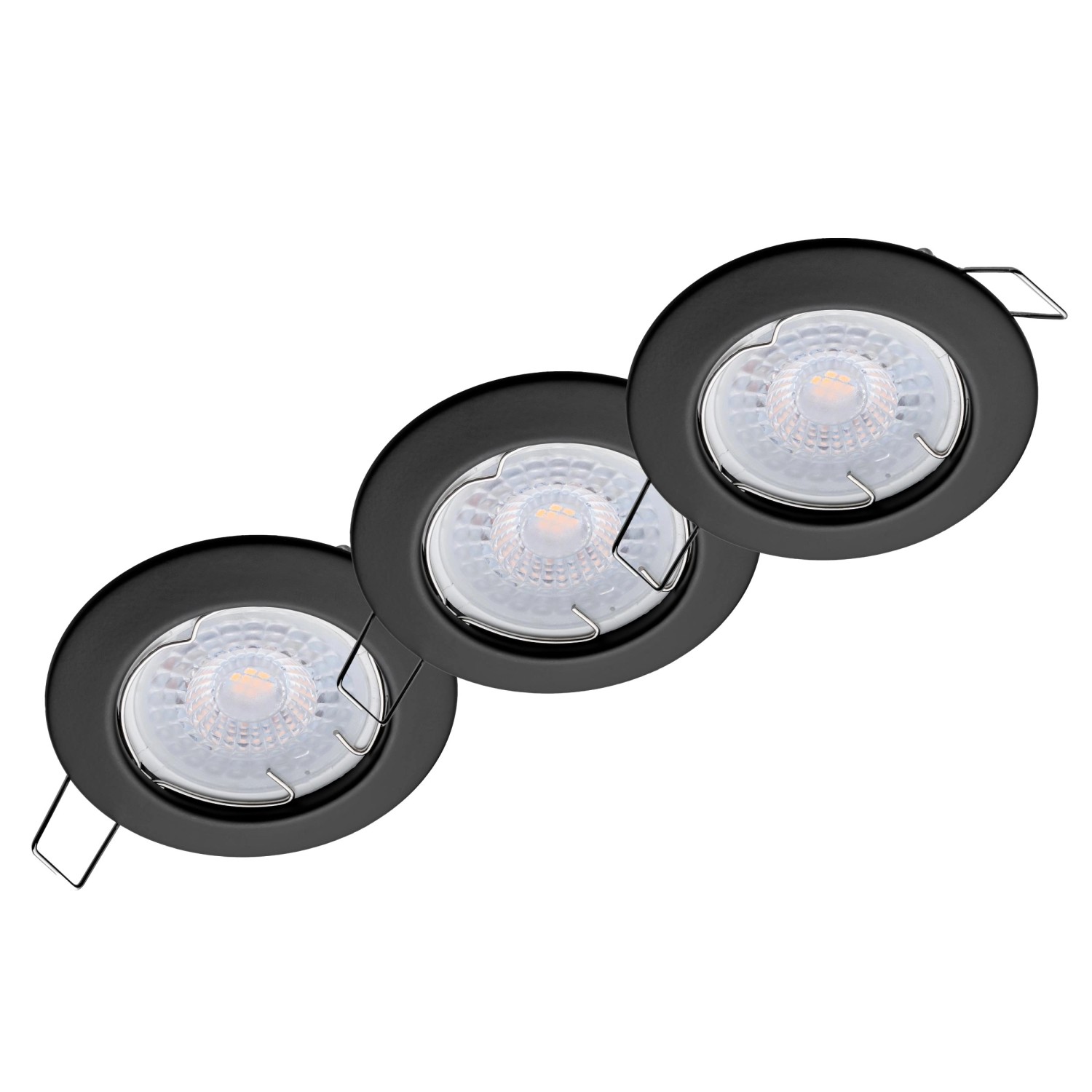 Oktaplex 3er Set Einbauspot Sedan Stufenlos Dimmbar Neutralweiß 4000K 370lm 4,9W Schwarz Deckenstrahler von Oktaplex lighting
