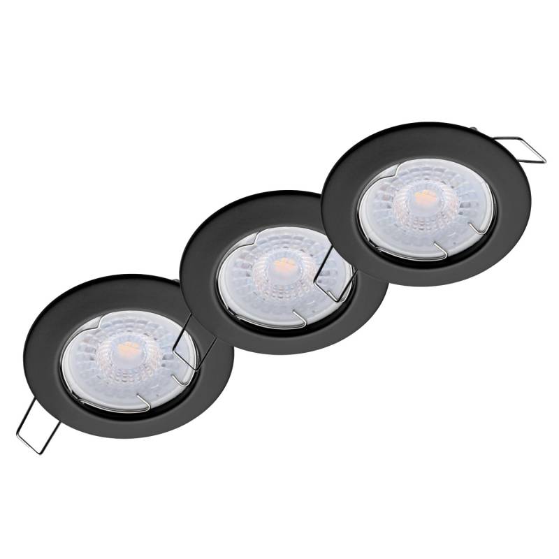 Oktaplex 3er Set Einbauspot Sedan Stufenlos Dimmbar Neutralweiß 4000K 370lm 4,9W Schwarz Deckenstrahler von Oktaplex lighting