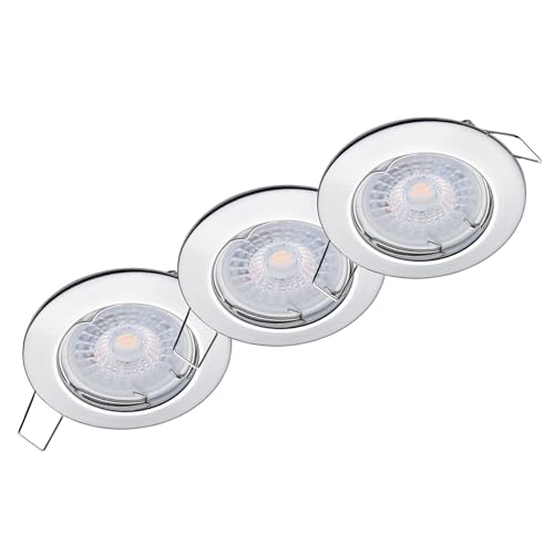 Oktaplex 3er Set LED Spots - 3 Stufen dimmbar - 4,8W 3000K 230V 380lm Warmweiß 110° - Deckenspot Chrom Lochmaß 60mm Deckenstrahler Sedan Oktaplex 3er Set LED Spots - 3 Stufen dimmbar - 4,8W 3000K 230V 380lm Warmweiß 110° - Deckenspot Chrom Lochmaß 60mm Deckenstrahler Sedan von Oktaplex lighting