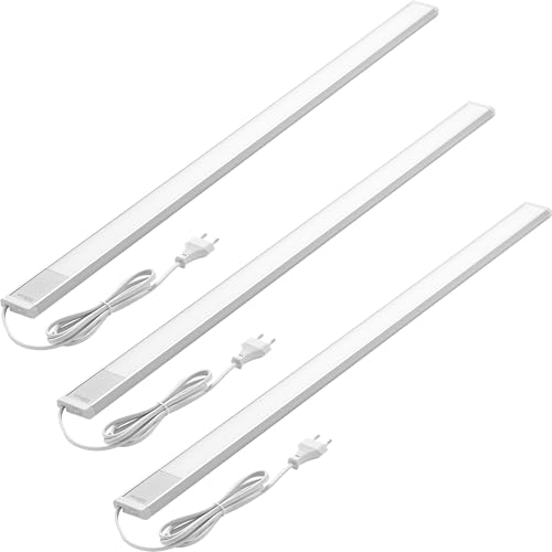 Oktaplex 3er Set Riva Unterschrankleuchte flach 90cm 1110lm warmweiß Küchenbeleuchtung mit Schalter 15W 230V LED Unterbaulampe silber Oktaplex 3er Set Riva Unterschrankleuchte flach 90cm 1110lm warmweiß Küchenbeleuchtung mit Schalter 15W 230V LED Unterbaulampe silber von Oktaplex lighting