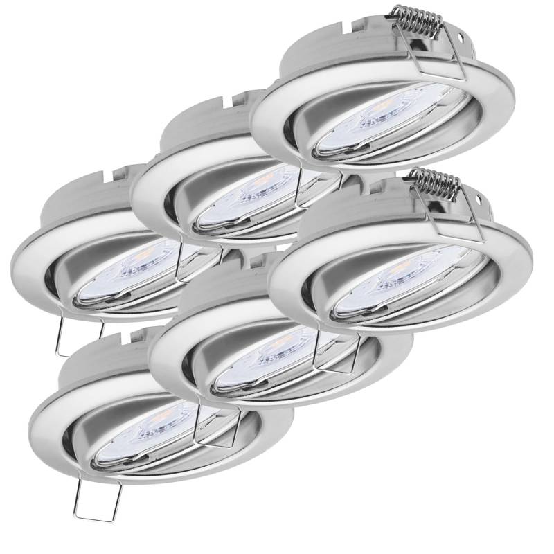 Oktaplex 6er Set Deckenspot Dijon inkl. LED Modul Neutralweiß 4000K 4,8W Chrom 380lm Deckenstrahler Schwenkbar von Oktaplex lighting