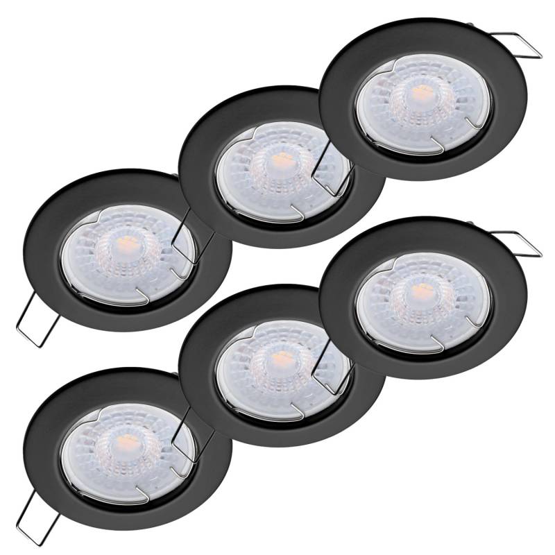 Oktaplex 6er Set Deckenspots Sedan inkl. LED-Module Warmweiß 380lm 4,8W Schwarz Deckenstrahler von Oktaplex lighting