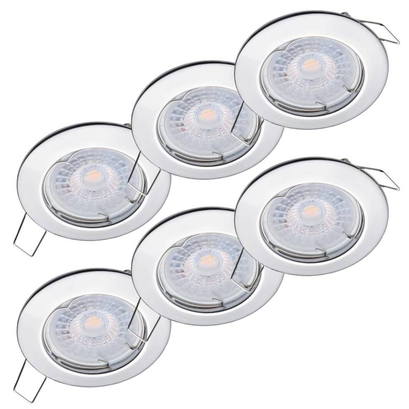 Oktaplex 6er Set Deckenstrahler Sedan inkl. LED-Module Neutralweiß 380lm 4,8W Chromoptik Spots von Oktaplex lighting