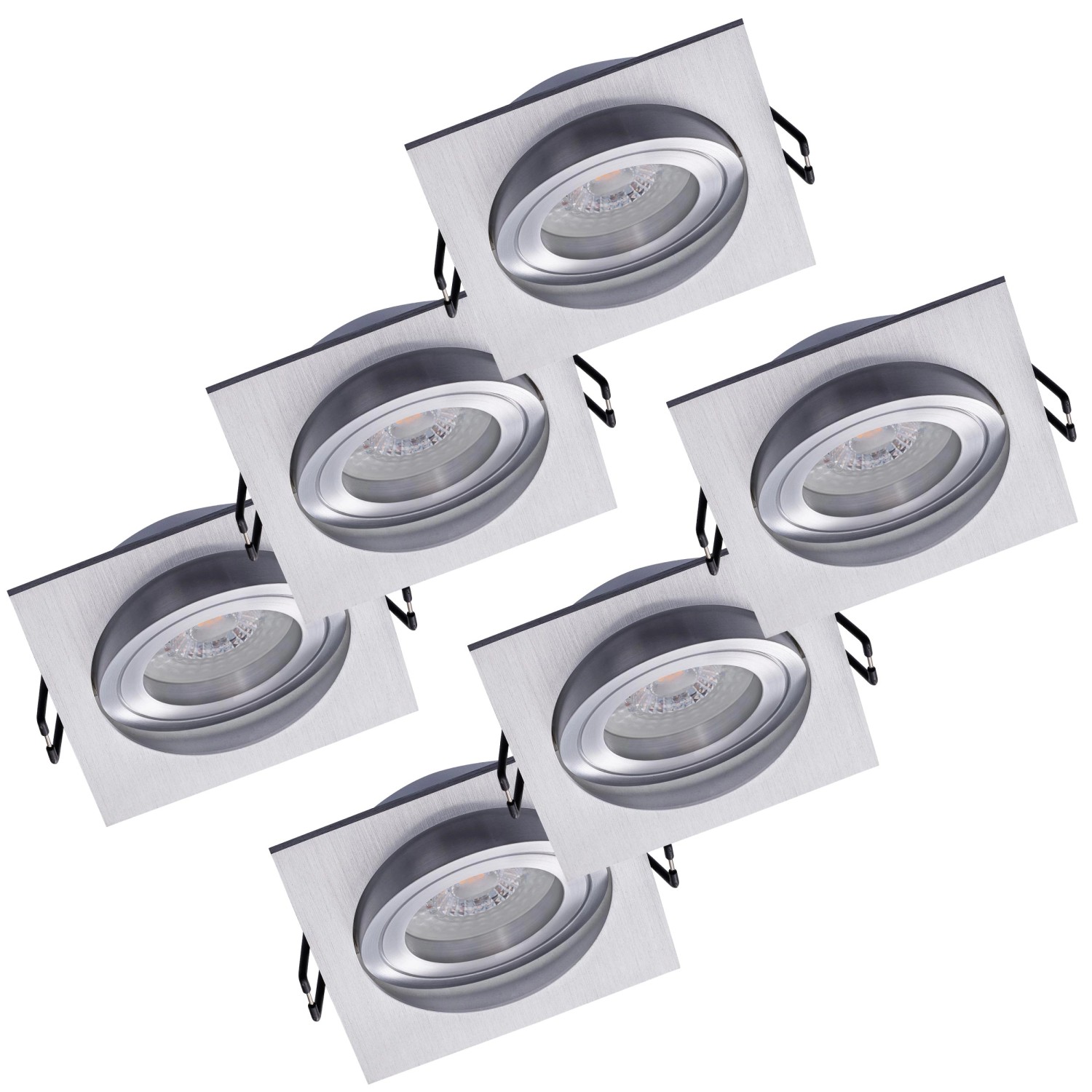 Oktaplex 6er Set Einbauleuchte Aluminium Lyon Schwenkbar 2700K Warmweiß 380lm 4,8W Silber Deckenspot Eckig Oktaplex 6er Set Einbauleuchte Aluminium Lyon Schwenkbar 2700K Warmweiß 380lm 4,8W Silber Deckenspot Eckig von Oktaplex lighting
