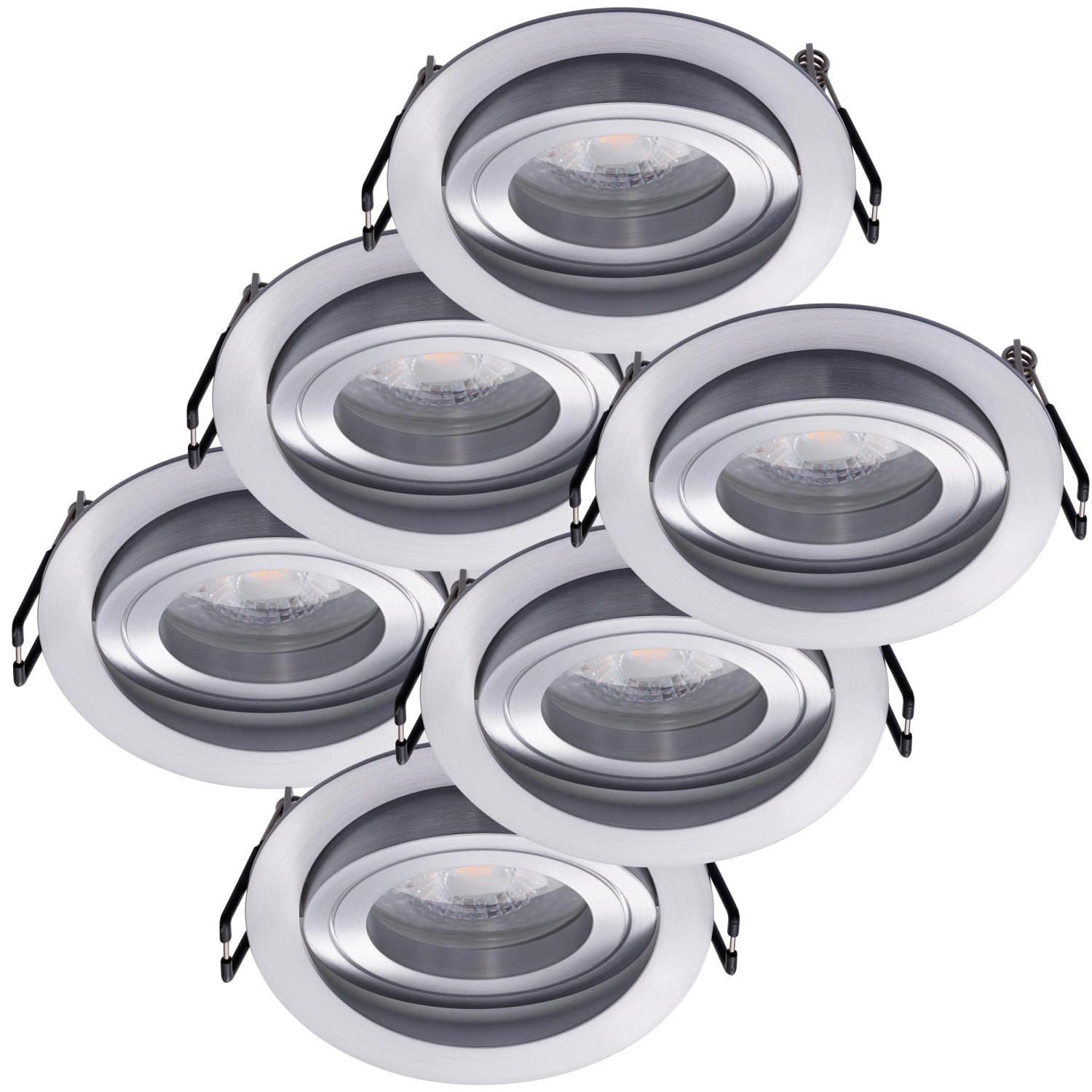 Oktaplex 6er Set Einbauleuchte Aluminium Lyon Schwenkbar 3-Stufen Dimmbar 2700K Warmweiß 380lm 4,8W Deckenspot Oktaplex 6er Set Einbauleuchte Aluminium Lyon Schwenkbar 3-Stufen Dimmbar 2700K Warmweiß 380lm 4,8W Deckenspot von Oktaplex lighting