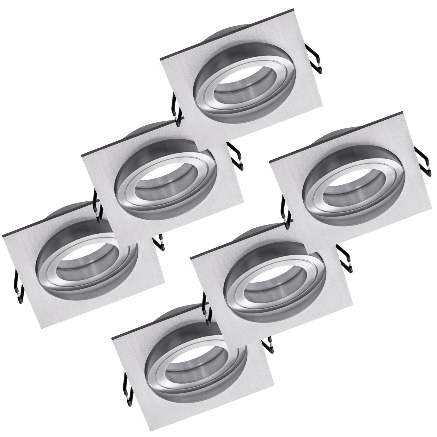 Oktaplex 6er Set Einbauleuchte Aluminium Lyon Schwenkbar für LED-Module Deckenspot Silber Eckig Oktaplex 6er Set Einbauleuchte Aluminium Lyon Schwenkbar für LED-Module Deckenspot Silber Eckig von Oktaplex lighting