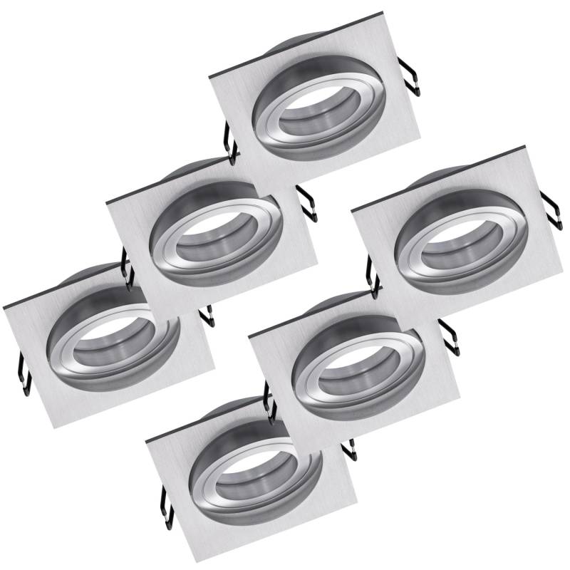 Oktaplex 6er Set Einbauleuchte Aluminium Lyon Schwenkbar für LED-Module Deckenspot Silber Eckig Oktaplex 6er Set Einbauleuchte Aluminium Lyon Schwenkbar für LED-Module Deckenspot Silber Eckig von Oktaplex lighting