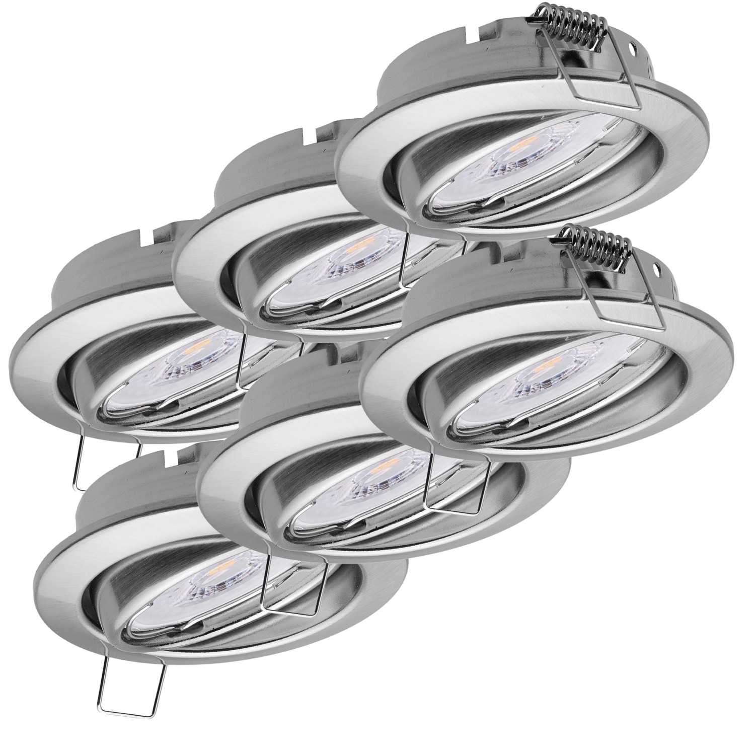 Oktaplex 6er Set Einbauleuchte Dijon 3-Stufen Dimmbar LED Modul Warmweiß Edelstahl Gebürstet Deckenspot Schwenkbar Oktaplex 6er Set Einbauleuchte Dijon 3-Stufen Dimmbar LED Modul Warmweiß Edelstahl Gebürstet Deckenspot Schwenkbar von Oktaplex lighting