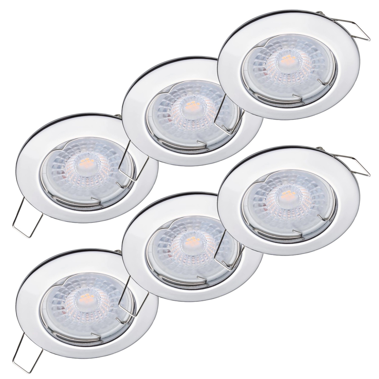 Oktaplex 6er Set Einbauspot Sedan inkl. LED-Module Warmweiß 3000K 1,9W 345lm Chromoptik Deckenstrahler Oktaplex 6er Set Einbauspot Sedan inkl. LED-Module Warmweiß 3000K 1,9W 345lm Chromoptik Deckenstrahler von Oktaplex lighting