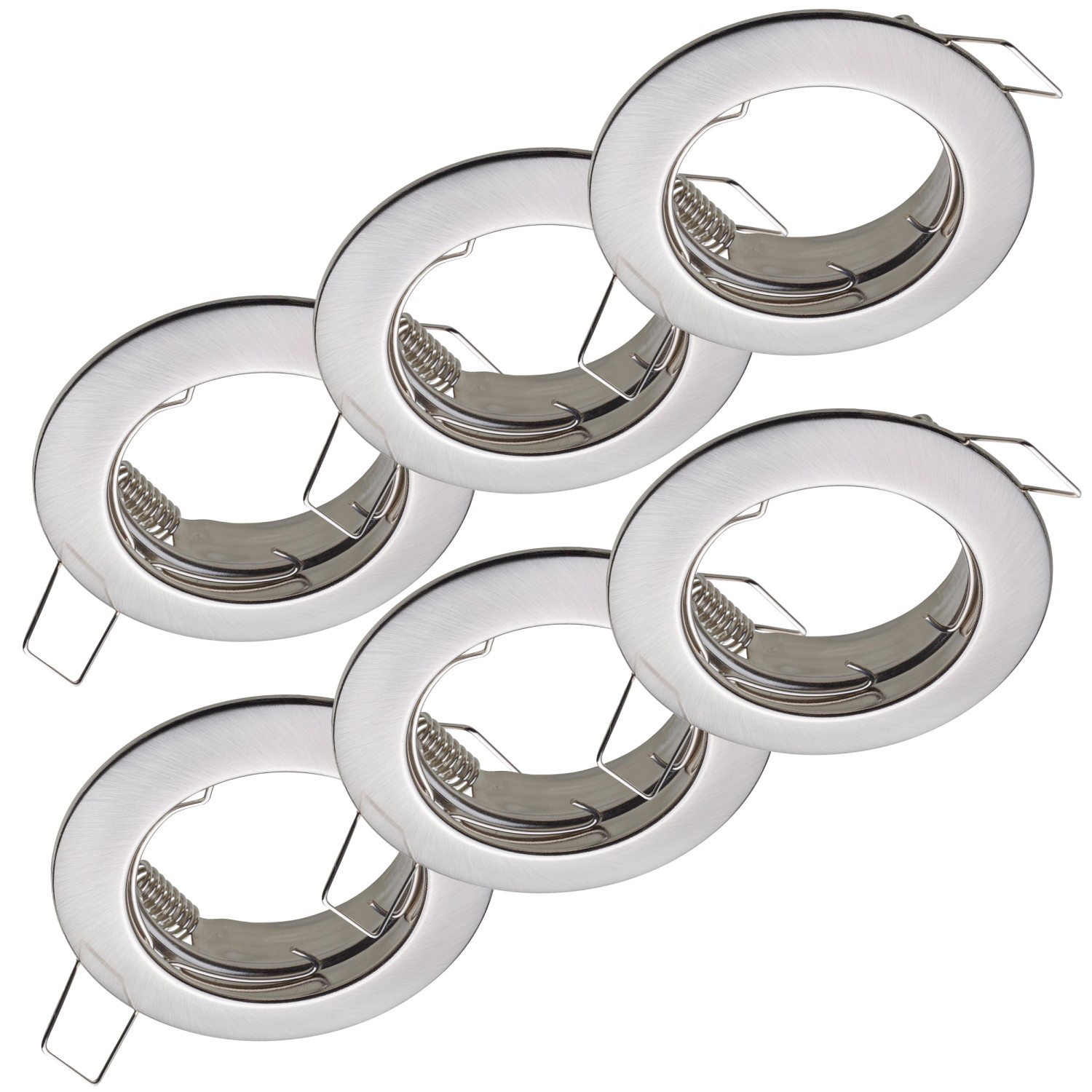 Oktaplex 6er Set Einbaustrahler Sedan für LED-Module 50mm Deckenstrahler Gebürstete Edelstahloptik Deckenspot von Oktaplex lighting