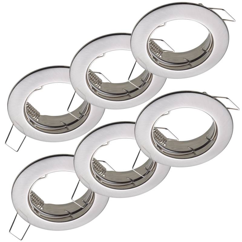 Oktaplex 6er Set Einbaustrahler Sedan für LED-Module 50mm Deckenstrahler Gebürstete Edelstahloptik Deckenspot von Oktaplex lighting