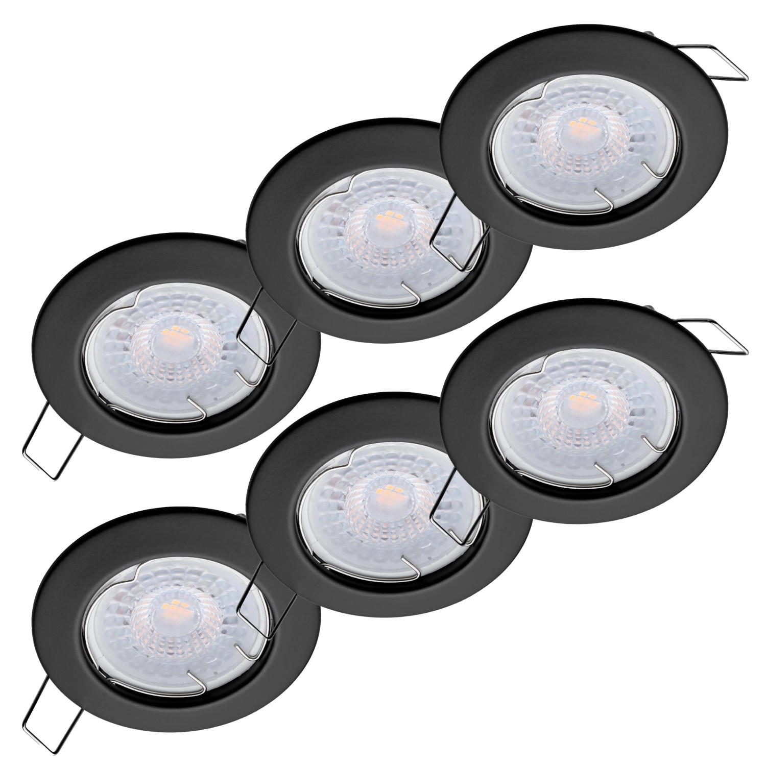 Oktaplex 6er Set LED Deckenstrahler Sedan inkl. LED-Module Warmweiß 380lm 4,8W Schwarz Spots von Oktaplex lighting