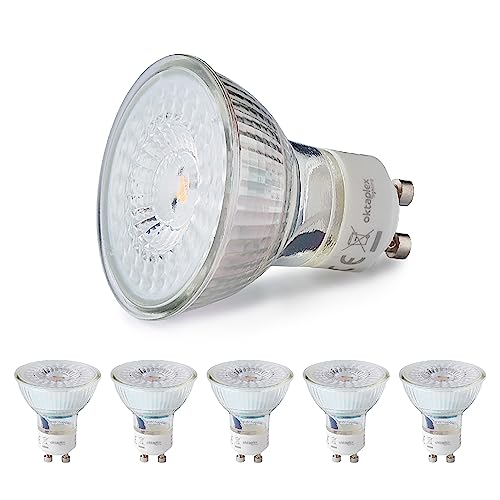 Oktaplex 6er Set Lux GU10 Lampe LED warmweiß 2700K 400lm 4,8W 110° Abstrahlwinkel Leuchtmittel von Oktaplex lighting