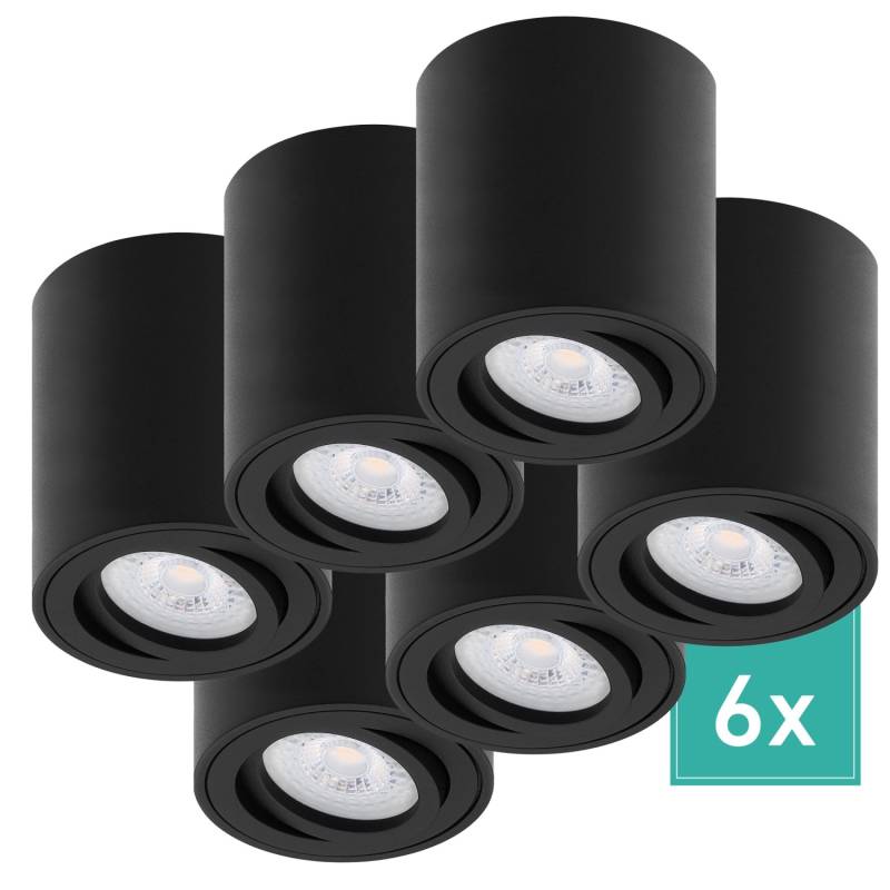 Oktaplex 6er Set Spots Strahler Lile M inkl. LED-Module Dimmbar Neutralweiß 4000K 230V Aluminium Schwarz von Oktaplex lighting