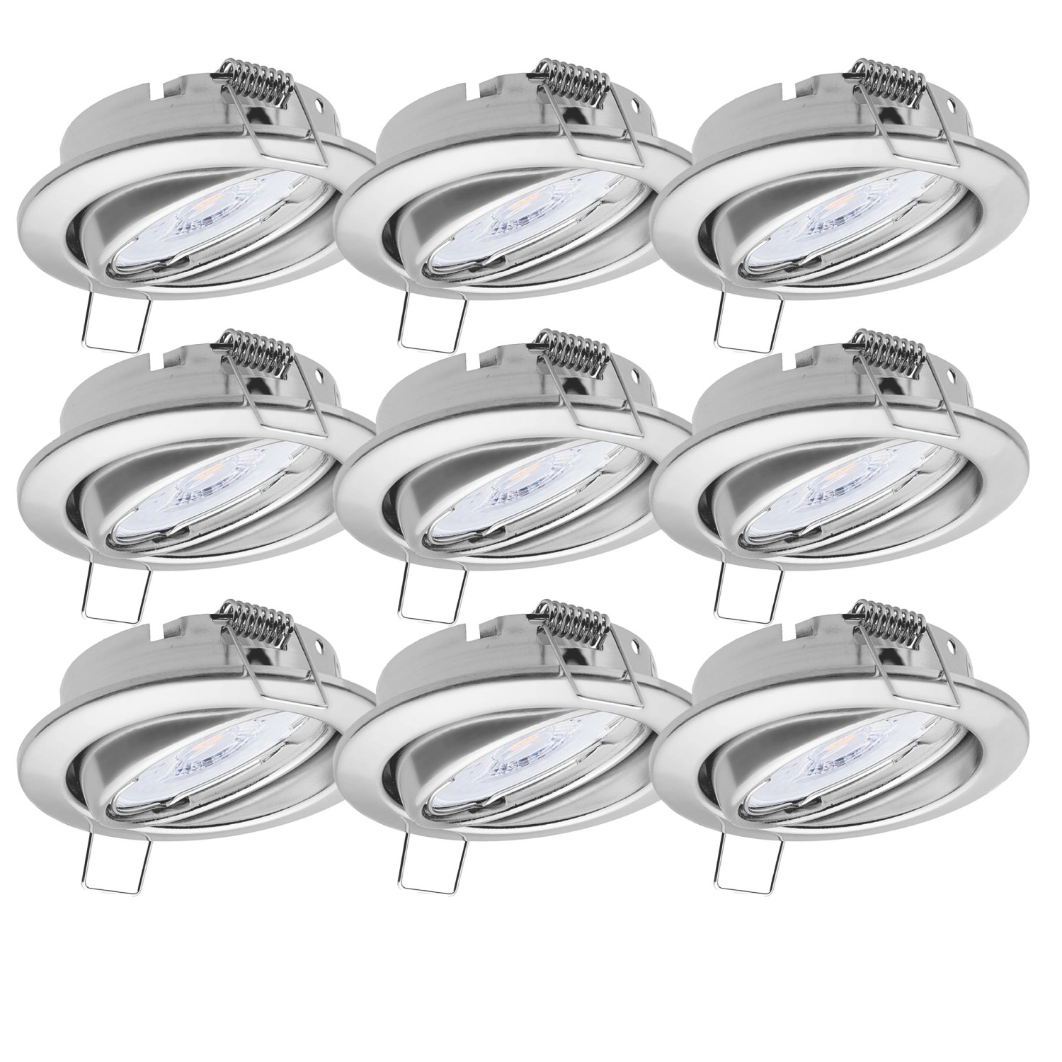 Oktaplex 9er Set Deckenstrahler Dijon inkl. LED Modul Warmweiß 2700K 4,8W Chrom 380lm Einbauleuchte Schwenkbar Oktaplex 9er Set Deckenstrahler Dijon inkl. LED Modul Warmweiß 2700K 4,8W Chrom 380lm Einbauleuchte Schwenkbar von Oktaplex lighting
