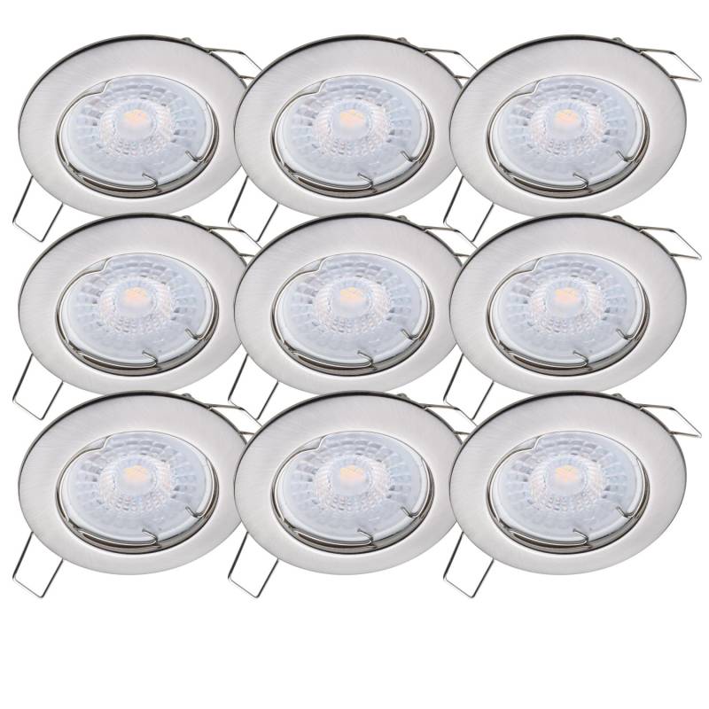 Oktaplex 9er Set Deckenstrahler Sedan 3-Stufen Dimmbar Warmweiß 3000K 380lm Gebürstete Edelstahloptik LED Spot Oktaplex 9er Set Deckenstrahler Sedan 3-Stufen Dimmbar Warmweiß 3000K 380lm Gebürstete Edelstahloptik LED Spot von Oktaplex lighting