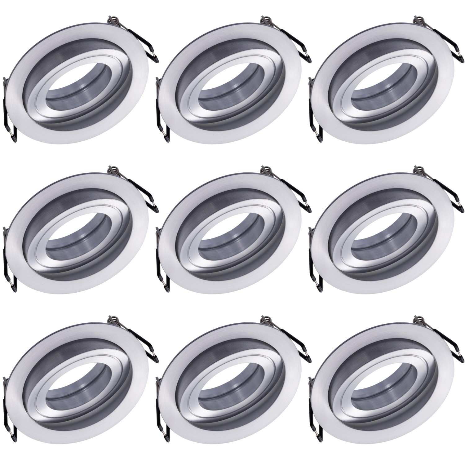 Oktaplex 9er Set Einbauleuchte Aluminium Lyon Schwenkbar für LED-Module Deckenspot Silber Rund Oktaplex 9er Set Einbauleuchte Aluminium Lyon Schwenkbar für LED-Module Deckenspot Silber Rund von Oktaplex lighting