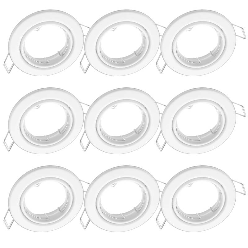 Oktaplex 9er Set Einbauleuchte Dijon Schwenkbar für 50mm LED-Module Deckenspot Chrom von Oktaplex lighting
