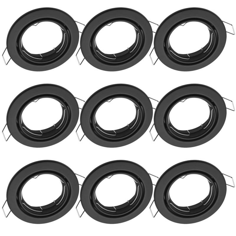 Oktaplex 9er Set Einbauspot Dijon Schwenkbar für LED-Module 50mm Deckenstrahler Schwarz von Oktaplex lighting