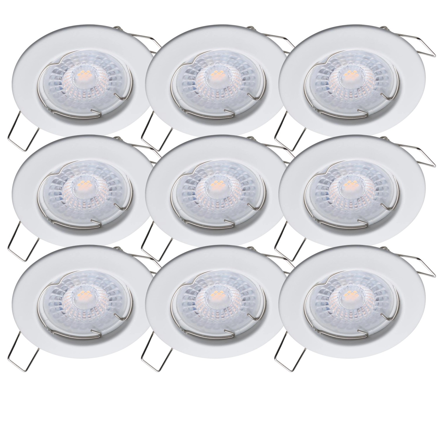 Oktaplex 9er Set Einbauspot Sedan inkl. LED-Module Warmweiß 380lm 4,8W Weiß Deckenstrahler von Oktaplex lighting