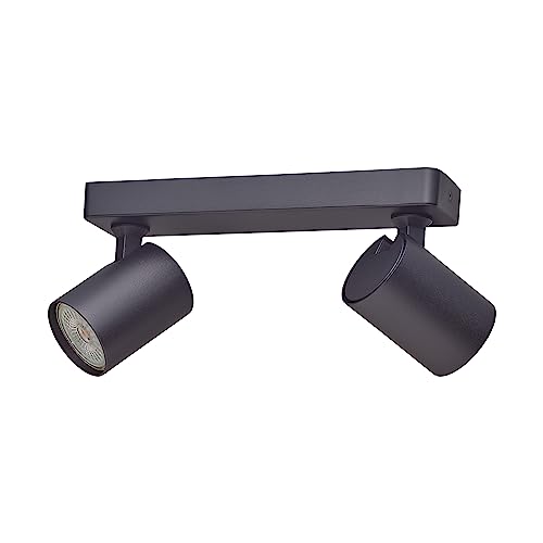 Oktaplex Bora Deckenstrahler 2-flammig GU10 LED Spotbalken 25 cm 230V Spotleuchte schwenkbar Strahler-Deckenleuchte schwarz von Oktaplex lighting