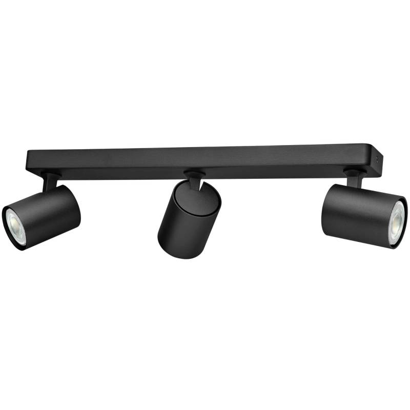 Oktaplex Bora Spotbalken inkl. GU10 Leuchtmittel 2700K Warmweiß Schwenkbar Aluminium 3-Flammig Schwarz von Oktaplex lighting