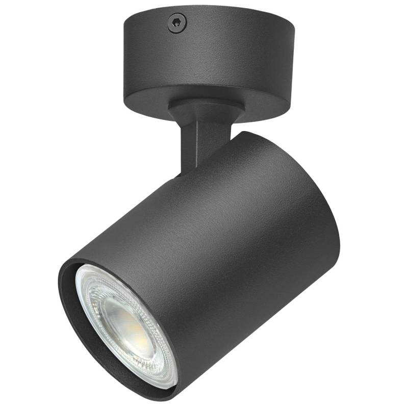 Oktaplex Bora Spotleuchte inkl. GU10 Leuchtmittel 2700K Warmweiß Schwenkbar Aluminium 1-Flammig Schwarz von Oktaplex lighting
