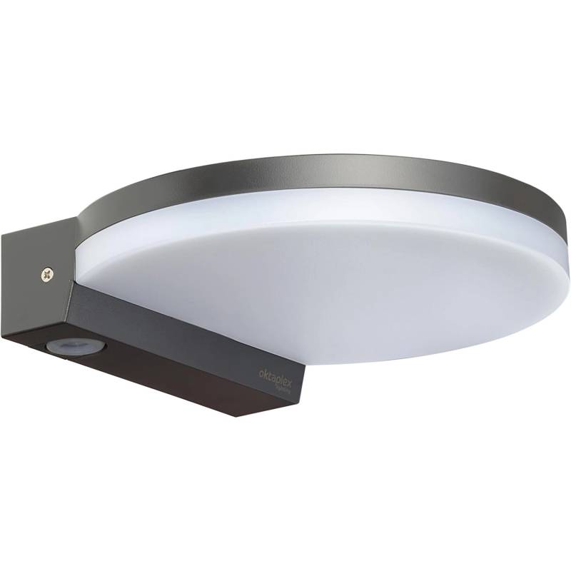 Oktaplex LED Außenleuchte Flach Ros IP65 Warmweiß 1300lm 14,6W Anthrazit von Oktaplex lighting