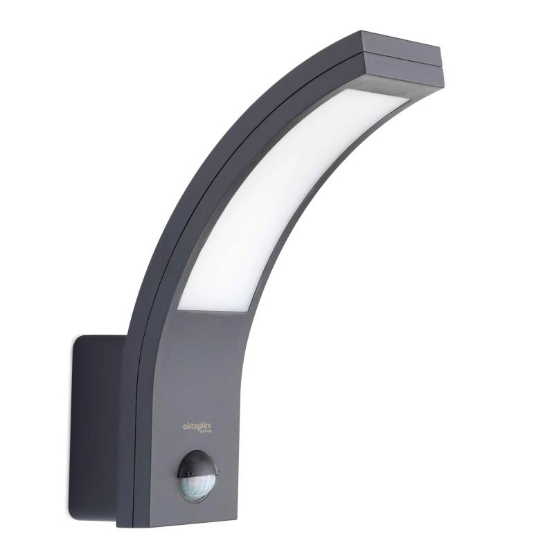 Oktaplex LED Außenleuchte mit Bewegungsmelder Rio Anthrazit IP54 3000K Warmweiß von Oktaplex lighting