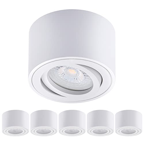 Oktaplex 6 Stück Aufbauspot Lile Weiß - inkl. LED Modul 4,8W 230V 3000K Warmweiß 80x50mm Aufputz Aufbauleuchte Aufbaustrahler Aluminium Schwenkbar Oktaplex 6 Stück Aufbauspot Lile Weiß - inkl. LED Modul 4,8W 230V 3000K Warmweiß 80x50mm Aufputz Aufbauleuchte Aufbaustrahler Aluminium Schwenkbar von Oktaplex lighting