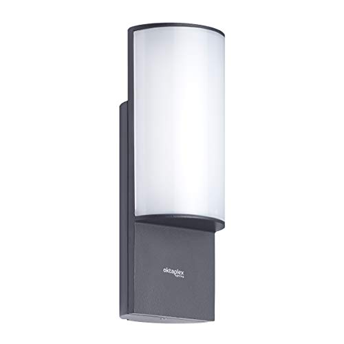 Oktaplex lighting LED Außenwandleuchte Belo 10W IP54| Aluminium Aussenleuchte 3000K Warmweiß | Wand Aussenleuchte Anthrazit von Oktaplex lighting