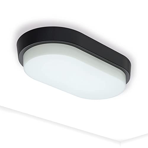 Oktaplex lighting LED Kellerlampe Oval Lumi IP54-10W 800Lm warmweiß 3000K - Ovallampe außen Anthrazit von Oktaplex lighting