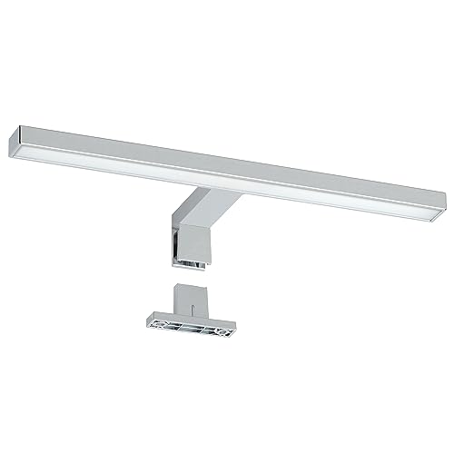 Oktaplex lighting LED Spiegellampe 30cm 2in1 Montage chrom 6500K Kaltweiß 5W 350lm Bad Spiegelleuchte von Oktaplex lighting