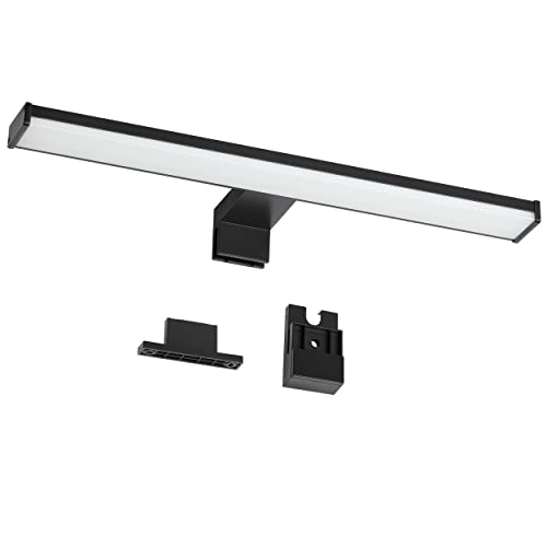 Oktaplex lighting LED Spiegelleuchte schwarz 40cm 3in1 Montage 3000K Warmweiß 8W 570lm Badezimmer Spiegellampe von Oktaplex lighting