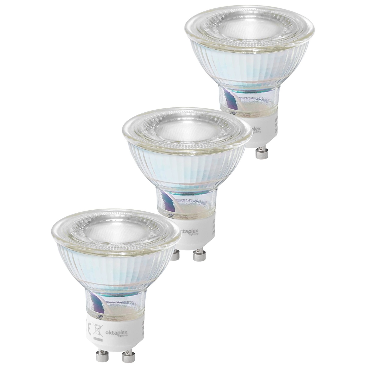 Oktaplex Lux GU10 3er Set LED Leuchtmittel 2700K Warmweiß 450lm 2,5W von Oktaplex lighting
