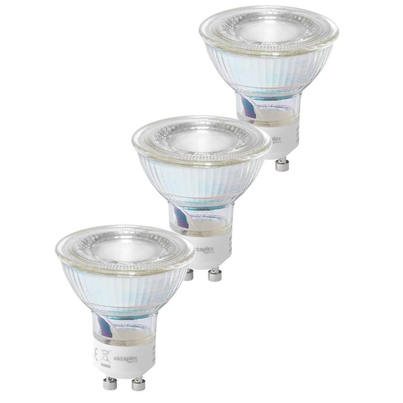 Oktaplex Lux GU10 3er Set LED Leuchtmittel 2700K Warmweiß 450lm 2,5W von Oktaplex lighting
