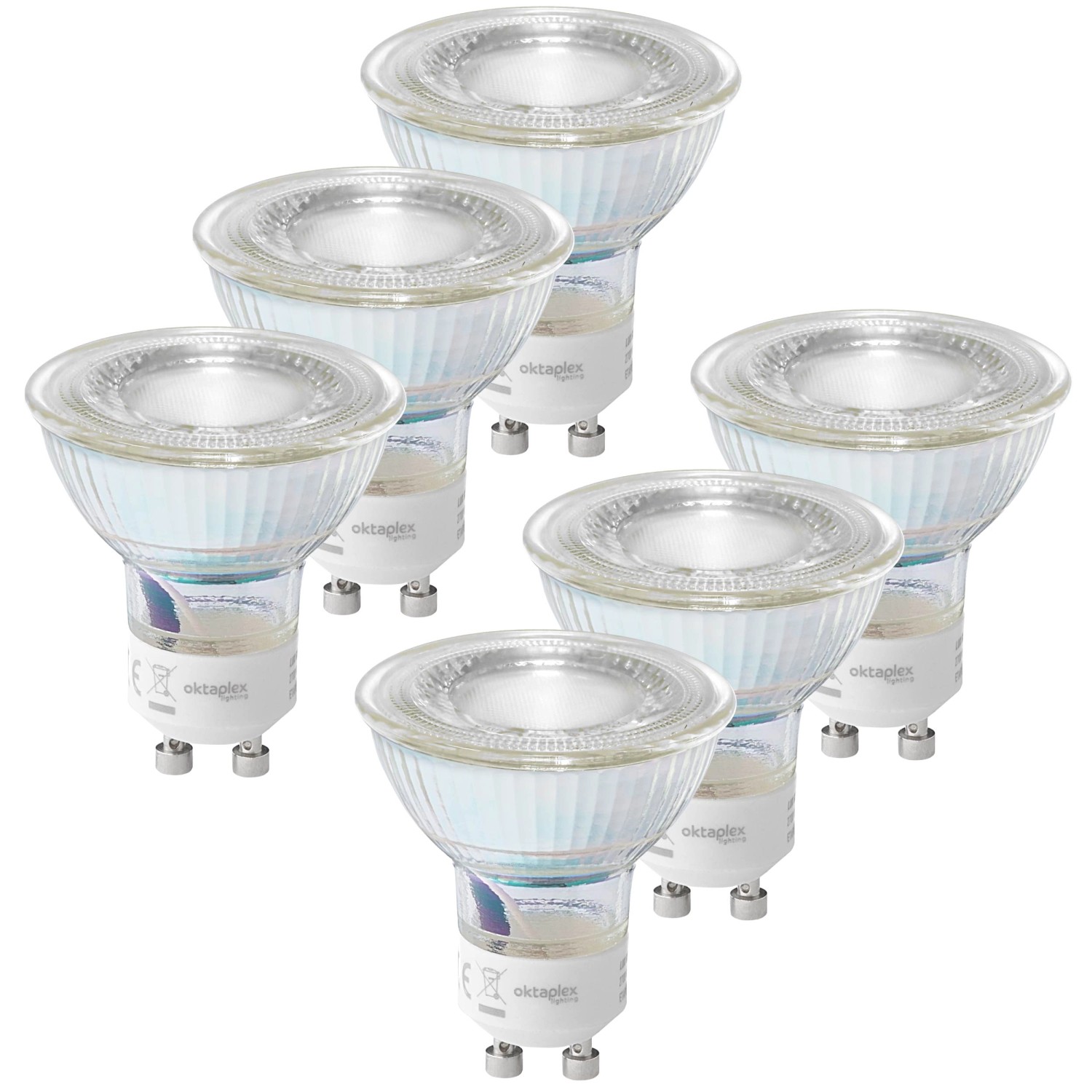 Oktaplex Lux GU10 6er Set LED Leuchtmittel 2700K Warmweiß 450lm 2,5W von Oktaplex lighting