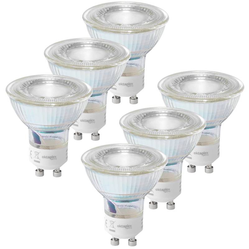 Oktaplex Lux GU10 6er Set LED Leuchtmittel 2700K Warmweiß 450lm 2,5W von Oktaplex lighting