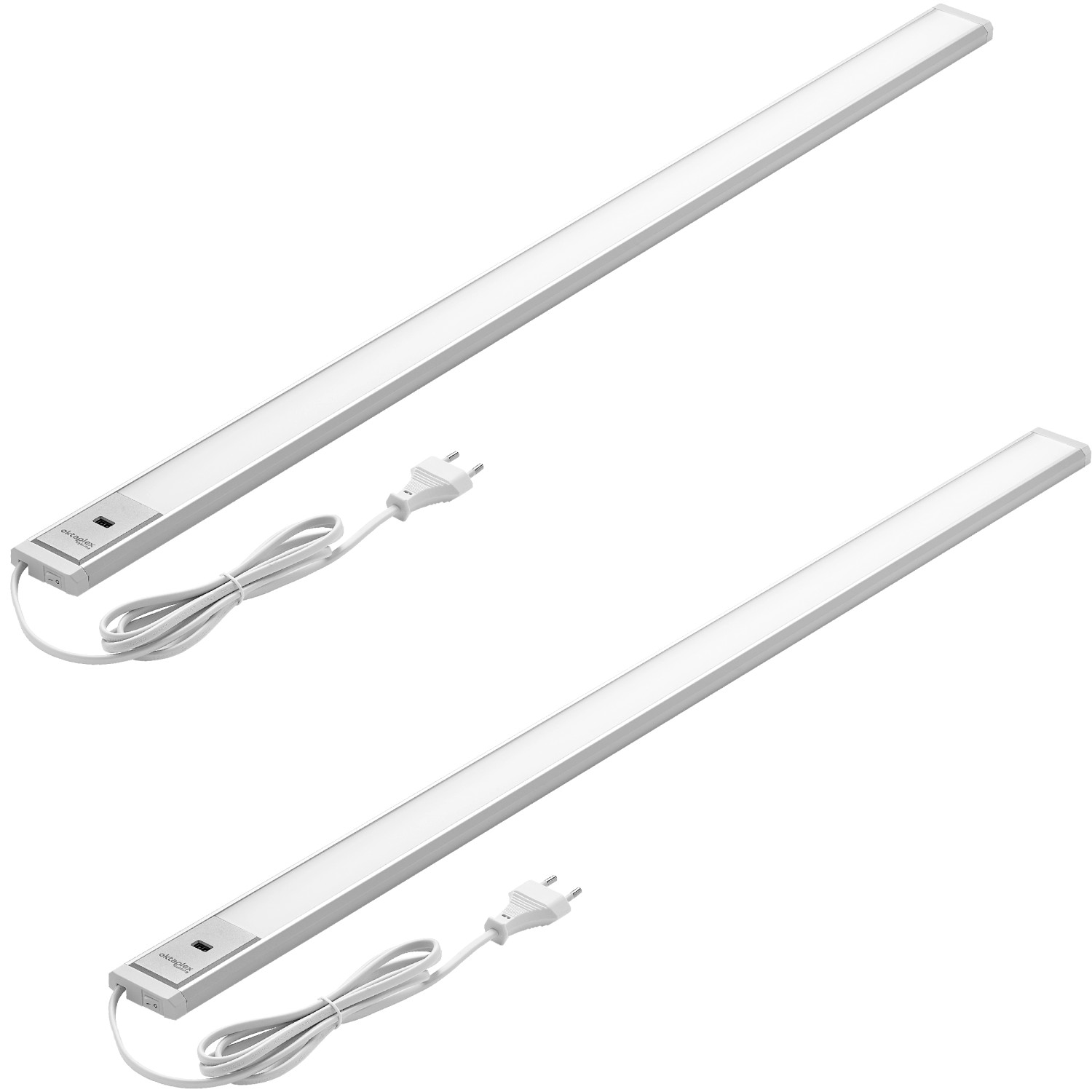 Oktaplex Riva 2er Set LED Unterbauleuchte Dimmbar 90cm mit Sensor Warmweiß Aluminium mit Schalter 230V Oktaplex Riva 2er Set LED Unterbauleuchte Dimmbar 90cm mit Sensor Warmweiß Aluminium mit Schalter 230V von Oktaplex lighting
