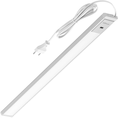 Oktaplex Riva Unterbauleuchte LED flach dimmbar neutralweiß 57,5cm Küchenbeleuchtung mit Sensor 760lm Unterschrankleuchte 10,2W 230V silber von Oktaplex lighting