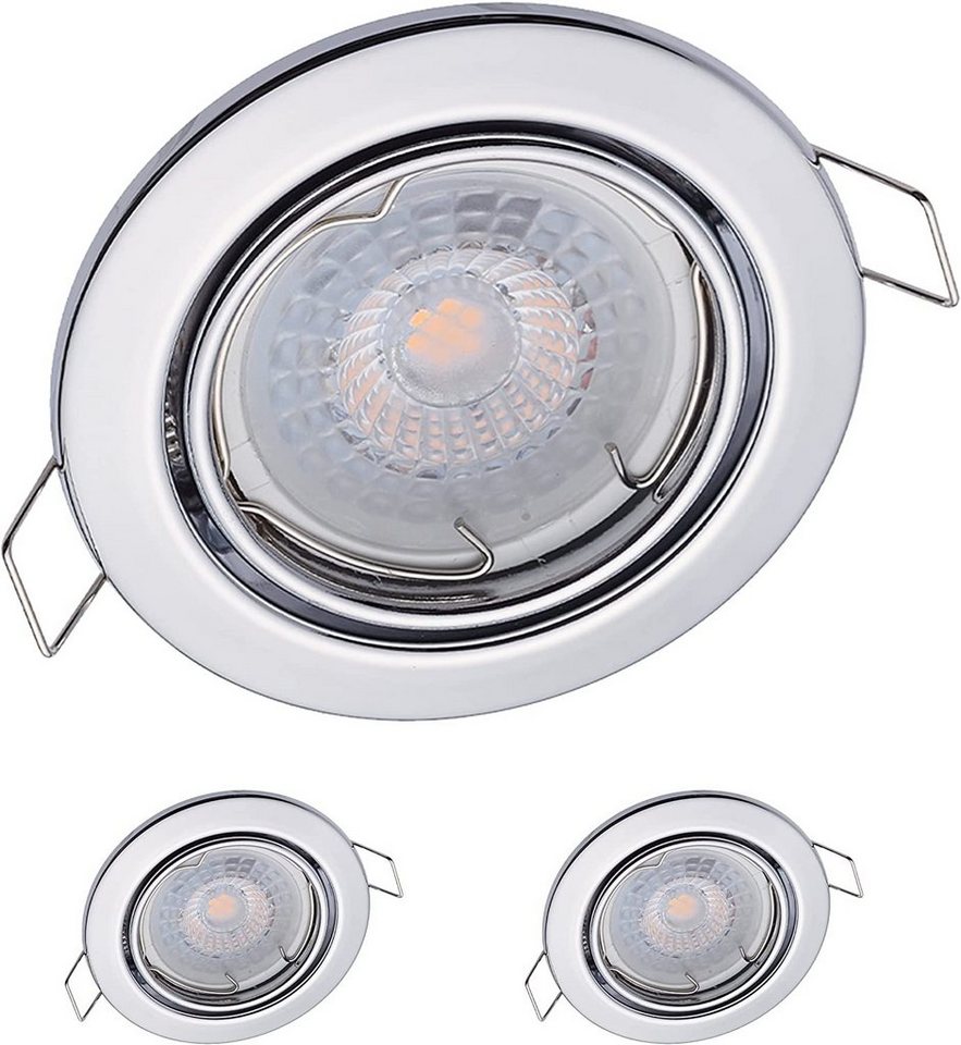 Oktaplex lighting LED Einbaustrahler 3 Stück LED Deckenstrahler flach inkl. LED Module 4,8W 380 Lumen, schwenkbar, Leuchtmittel wechselbar, warmweiß, 3000 Kelvin 230V chromfarben Oktaplex lighting LED Einbaustrahler 3 Stück LED Deckenstrahler flach inkl. LED Module 4,8W 380 Lumen, schwenkbar, Leuchtmittel wechselbar, warmweiß, 3000 Kelvin 230V chromfarben von Oktaplex lighting