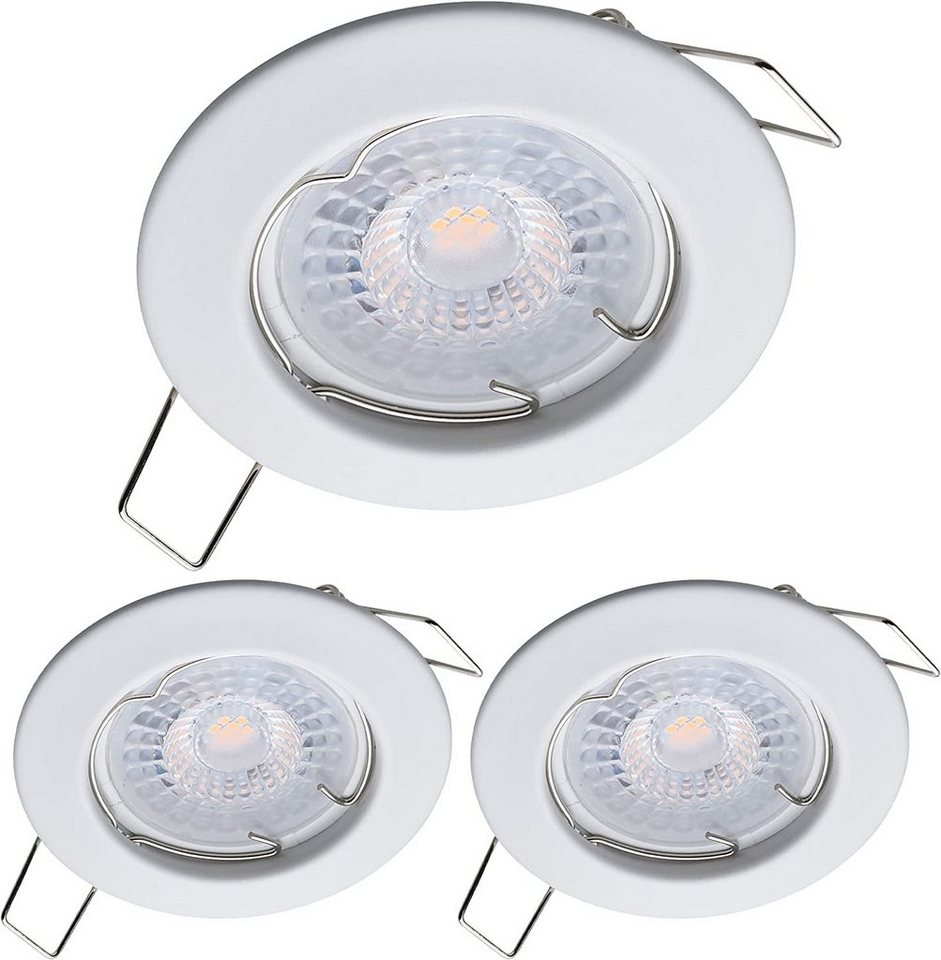 Oktaplex lighting LED Einbaustrahler 3er Set LED Deckenstrahler flach inkl. 3er Set LED Module 4,8W 380, 3-Step Dimmung, Leuchtmittel wechselbar, warmweiß, 2700 Kelvin 230V weiß Oktaplex lighting LED Einbaustrahler 3er Set LED Deckenstrahler flach inkl. 3er Set LED Module 4,8W 380, 3-Step Dimmung, Leuchtmittel wechselbar, warmweiß, 2700 Kelvin 230V weiß von Oktaplex lighting