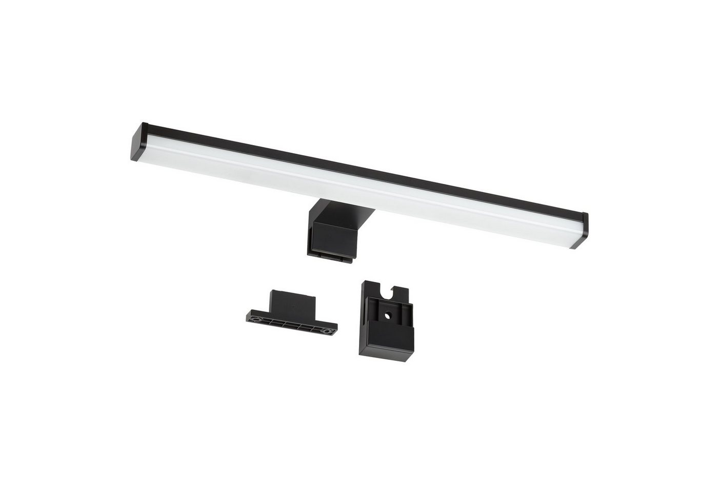 Oktaplex lighting LED Spiegelleuchte Nusa schwarz, 40cm 570lm 8W, LED fest verbaut, neutralweiß 4000K, 3 in 1 Spiegellampe Bad IP44 Schminklicht von Oktaplex lighting