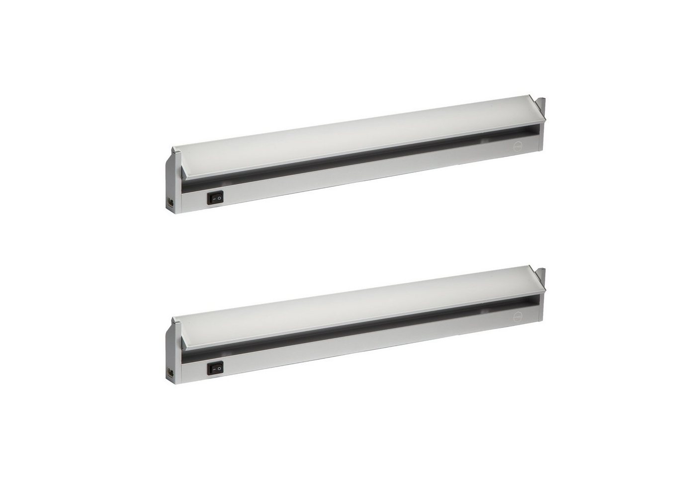 Oktaplex lighting LED Unterbauleuchte Rota 2er Set 10W 58cm 230V Unterschrankleuchte LED, schwenkbar, LED fest verbaut, Neutralweiß, 4000K Küche Lichtleiste Aluminium mit Schalter von Oktaplex lighting
