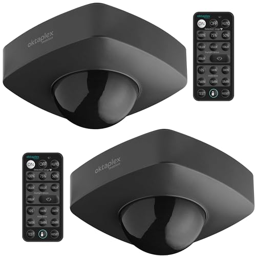 Oktaplex 2er Set Tim Bewegungsmelder aussen 360 Grad Infrarot-Sensor inkl. Fernbedienung Decken-Bewegungsmelder IP65 anthrazit 230V Oktaplex 2er Set Tim Bewegungsmelder aussen 360 Grad Infrarot-Sensor inkl. Fernbedienung Decken-Bewegungsmelder IP65 anthrazit 230V von Oktaplex motion