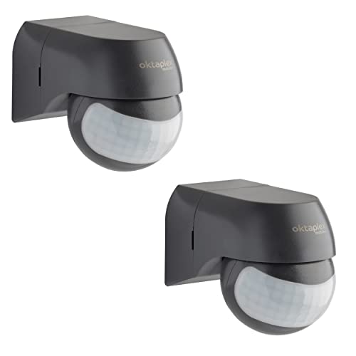 Oktaplex 2er Set Ana Bewegungsmelder Aussen schwenkbar 230 V IP44 180° Bewegungssensor 12 m Reichweite anthrazit Aufputz PIR-Sensor Oktaplex 2er Set Ana Bewegungsmelder Aussen schwenkbar 230 V IP44 180° Bewegungssensor 12 m Reichweite anthrazit Aufputz PIR-Sensor von Oktaplex motion